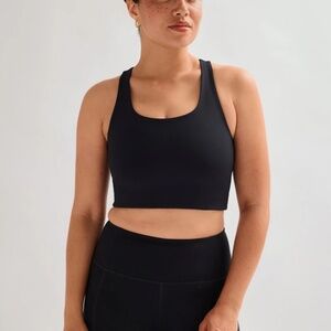 Girlfriend Collective Paloma Racerback Bra in Black, Size Medium
